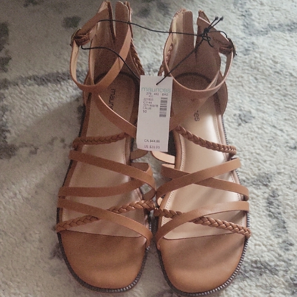 Maurices Brown Braided Strappy Sandals